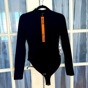 Forever 21 black and orange detailing bodysuit